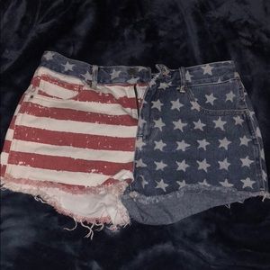 American Flag high-rise shorts
